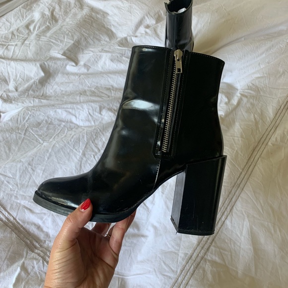 Patent Leather Booties - Picture 1 of 8